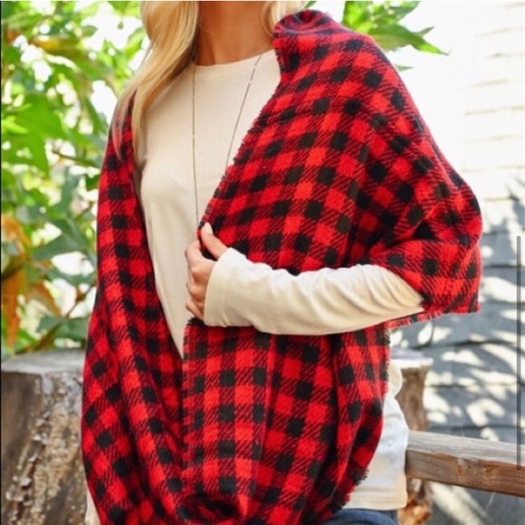 Women’s buffalo plaid infinity scarf fall winter trendy scarf - Picture 3 of 4
